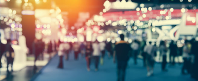 Crowd of people in city night life